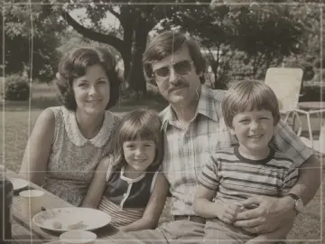 Family portrait sample before restoration